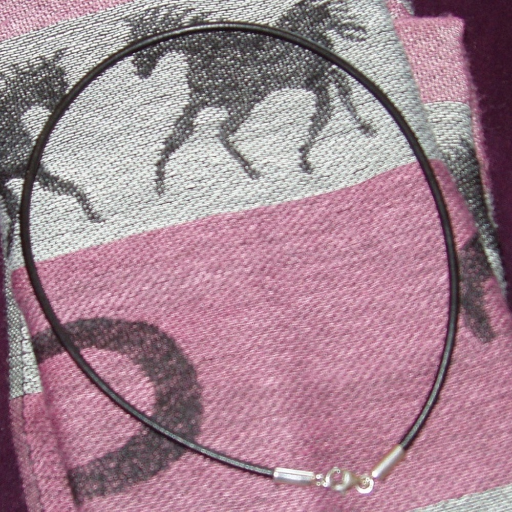 Black Leather Choker w/Sterling Silver Clasp
